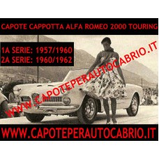 Capote cappotta per Alfa Romeo 2000 Touring (1957/1962) spider cabrio epoca (2 passeggeri)